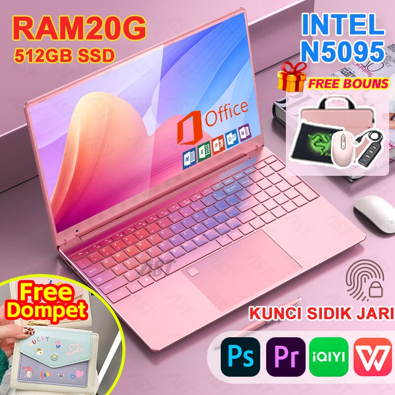 【Free BOUNS 5】AST laptop pink baru Intel N5095 RAM20g+512gb SSD 15.6“ WINDOWS11/OFFICE gaming/edit