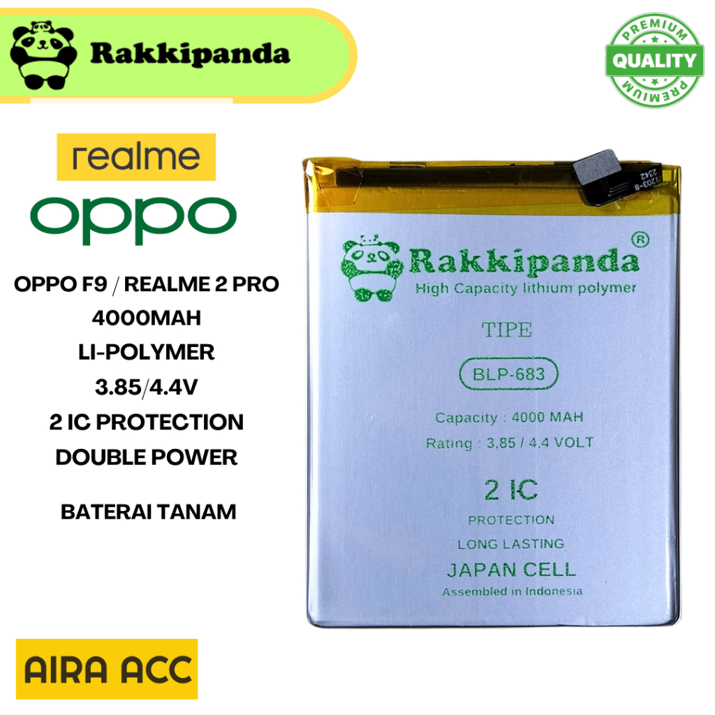 BATERAI BLP 683 REALME OPPO BATRE OPPO F9 / REALME 2 PRO RAKKIPANDA BATTERY