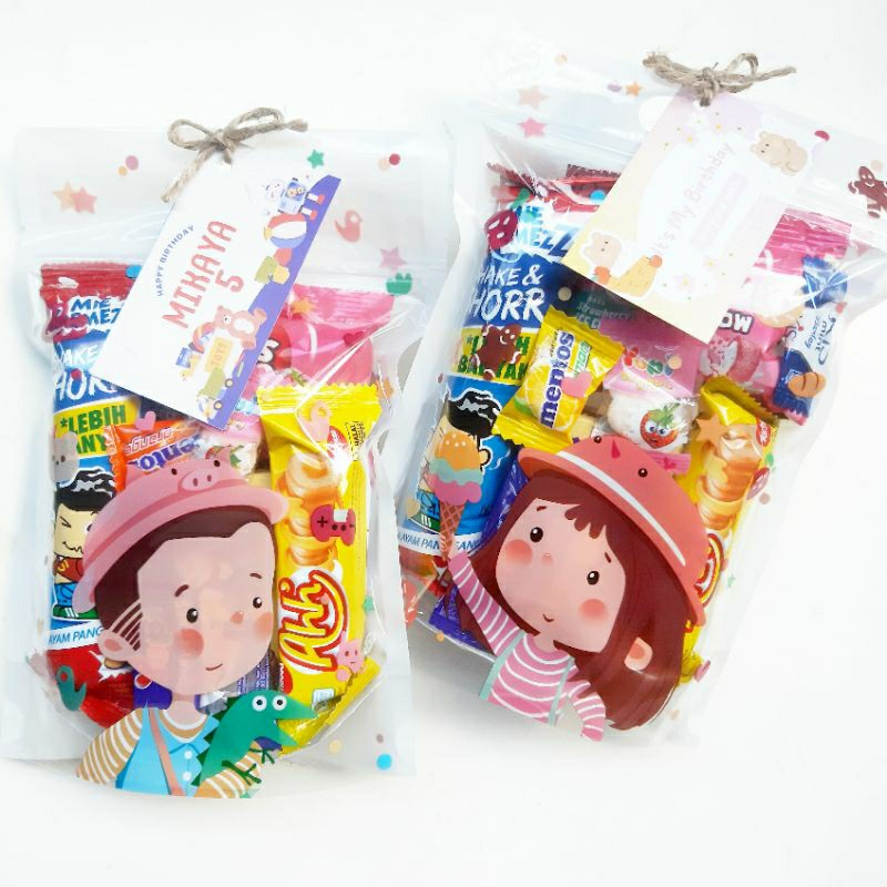 

[FREE KARTU UCAPAN] GIFT SNACK STANDING POUCH | PAKET SNACK ULANG TAHUN