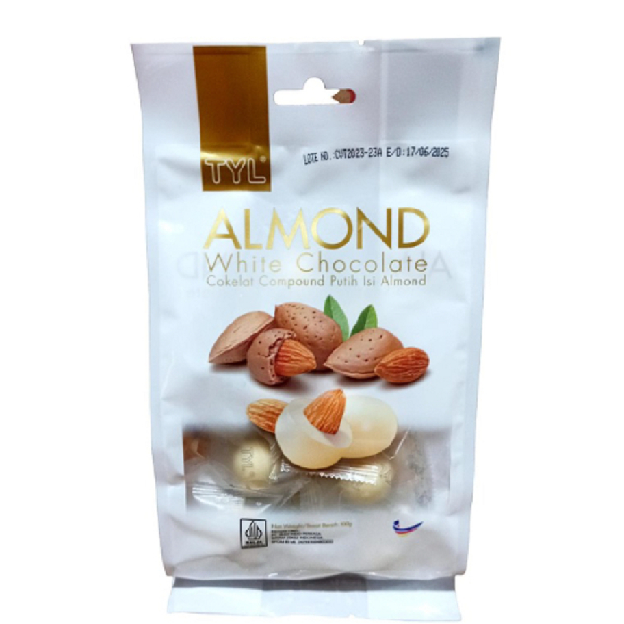 

Coklat Almond 100gr / TYL Almond Coklat Original / Almond Bitter Sweet Chocolate Almond White Chocolate Milk