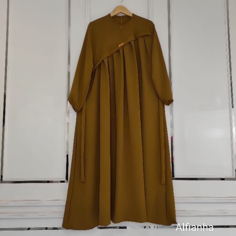 ELIF DRESS-Gamis Super Jumbo Big Size Ld120 Pb140 Crinkle Airflow Premium