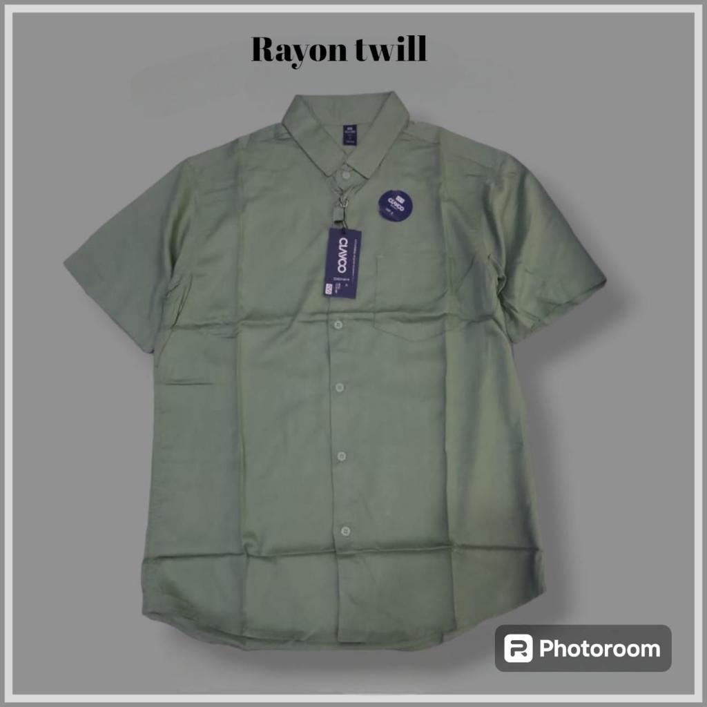 Kemeja Polos Tangan Pendek_Kemeja Hijau Sage Pendek_Kemeja Pria