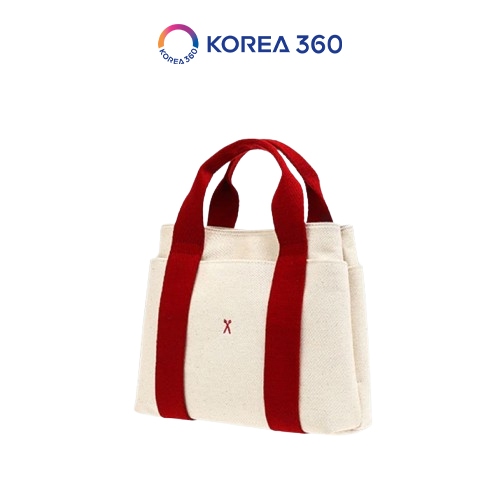 JOSEPH AND STACEY STACEY DAYTRIP TOTE CANVAS S - IVORY RED