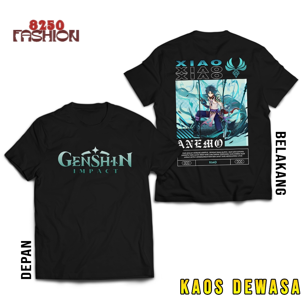 KAOS GENSHIN IMPACT XIAO - KAOS XIAO ANEMO - KAOS GENSHIN IMPACT VIRAL - T-SHIRT PRIA - ATASAN PRIA 