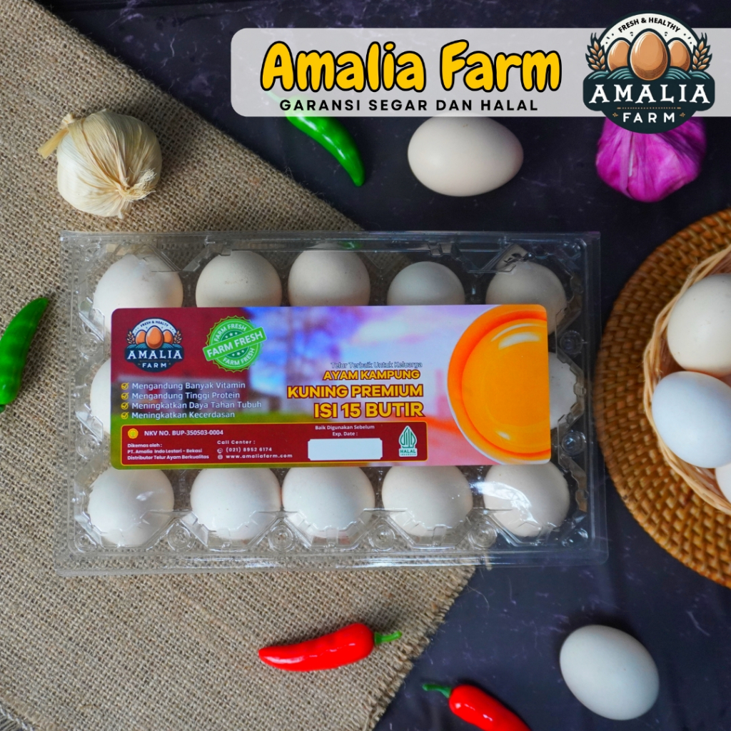 

Amalia Farm - Telur Ayam Kampung Kuning Premium Kemasan 15 Butir