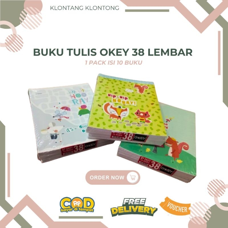 

[ 1 Pack isi 10 pcs ] Buku Tulis Okey isi 38 Lembar