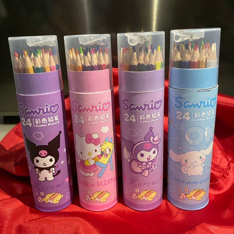 

Pensil Warna Tabung Karakter Sanrio / Pensil Warna Anak sekolah / Stationery Sanrio / Pensil warna Kuromi 24pc