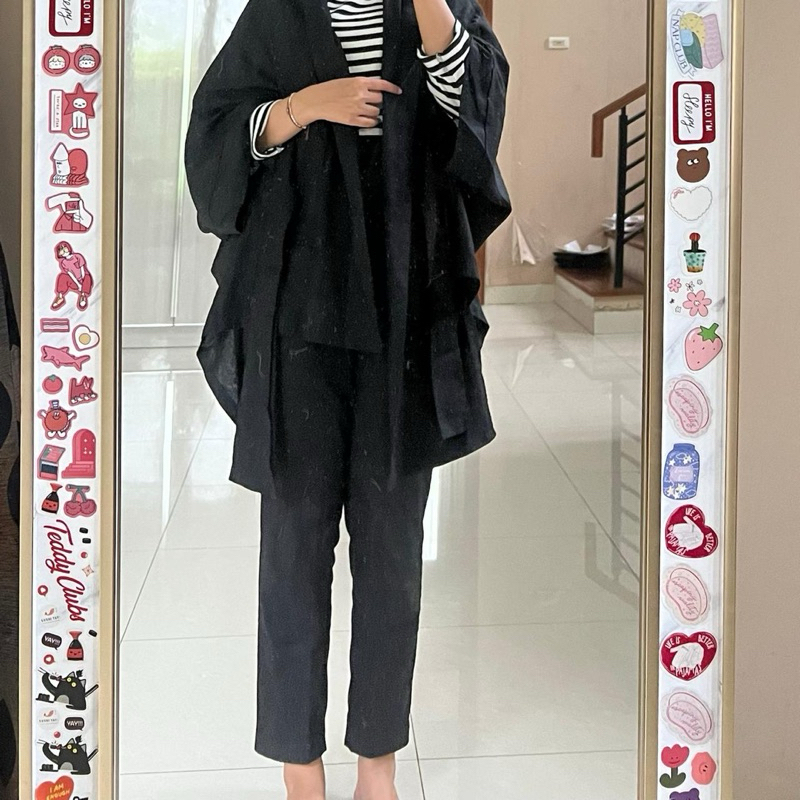 outer hitam linen ragambentala preloved