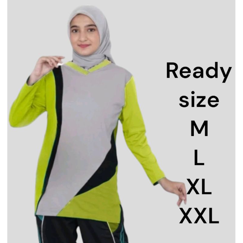 atasan seragam baju olahraga muslimah tunik/ kaos seragam olahraga perempuan