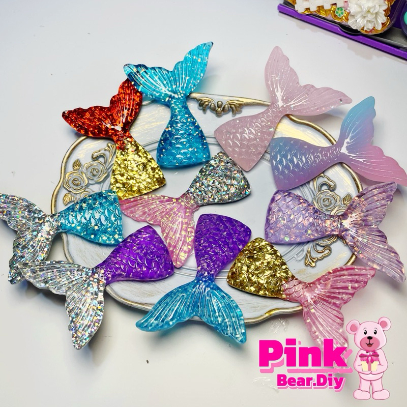 Resin Ekor Mermaid/Topper Cake Ekor Duyung/Dekorasi Mermaid/Hiasan Ekor Duyung Aksesoris Diy Ready 1