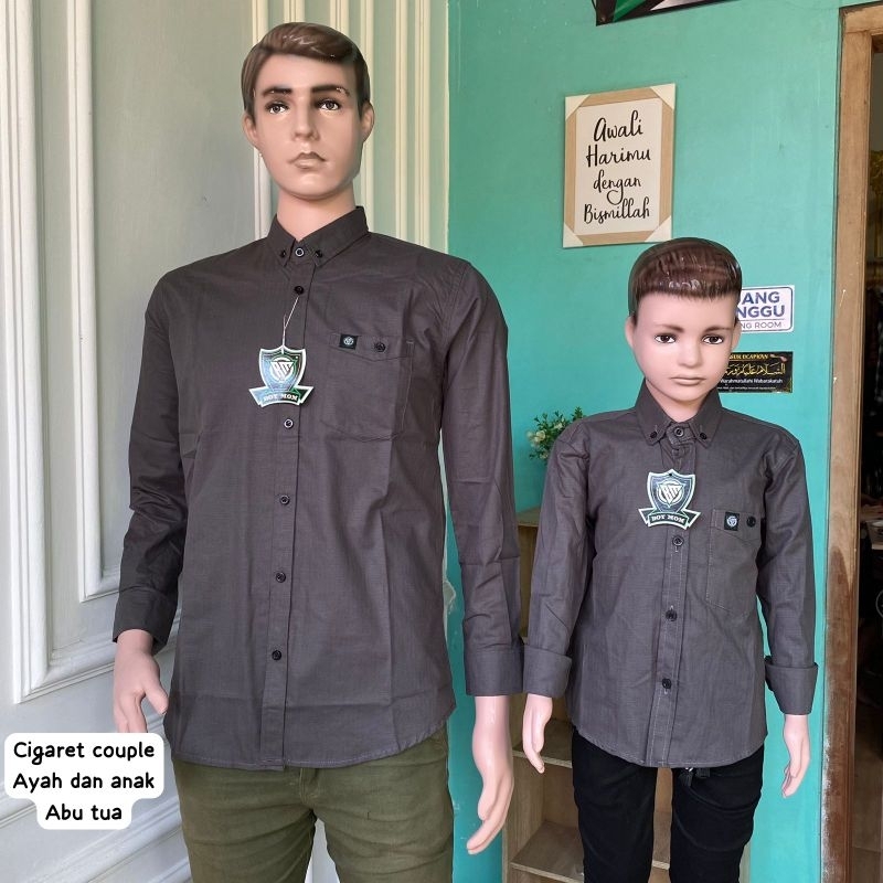 ABU TUA CIGARET KEMEJA POLOS COUPLE AYAH DAN ANAK ABU TUA
