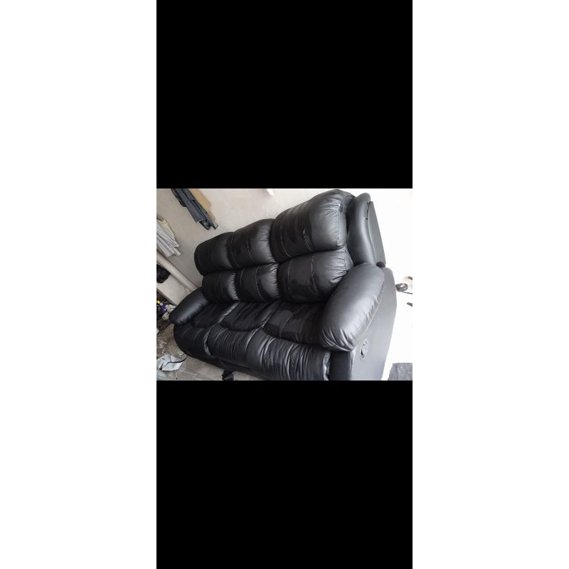 Servis Sofa Kulit Asli ( Half Leather )