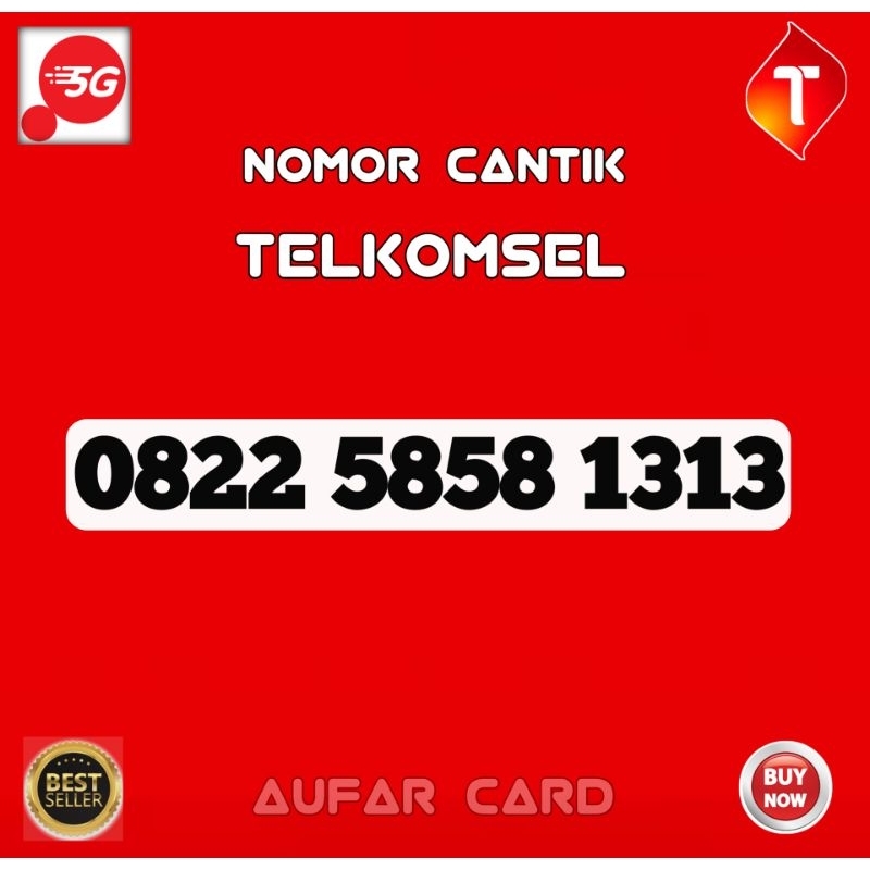 Nomor Cantik 1313 Telkomsel Simpati 5858 1313 Super Rapi 5G