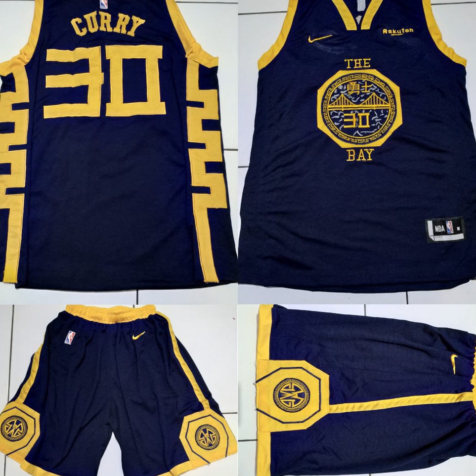 Obral Harga  Jersey Basket NBA The Bay GSW Navy Stephen Curry