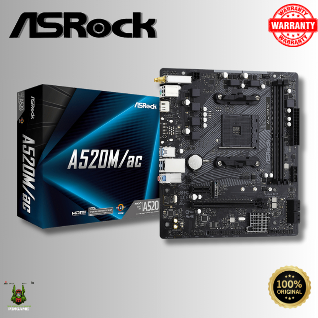 ASROCK MOTHERBOARD A520M/AC | AM4 DDR4 MATX WIFI
