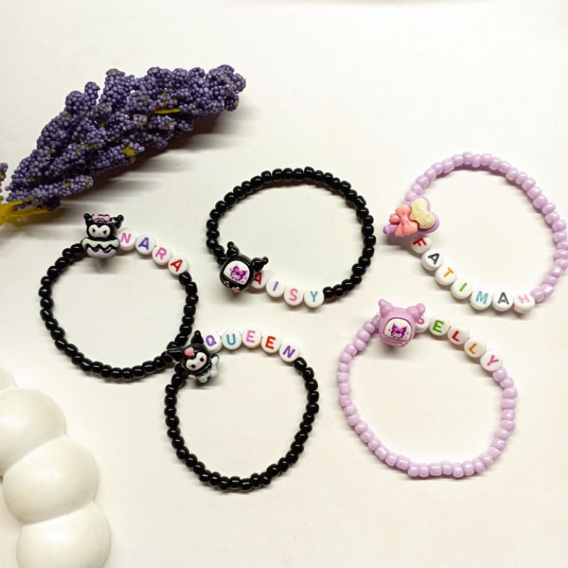 Gelang custom Nama Kuromi Gelang Kuromi Gelang sanrio anak