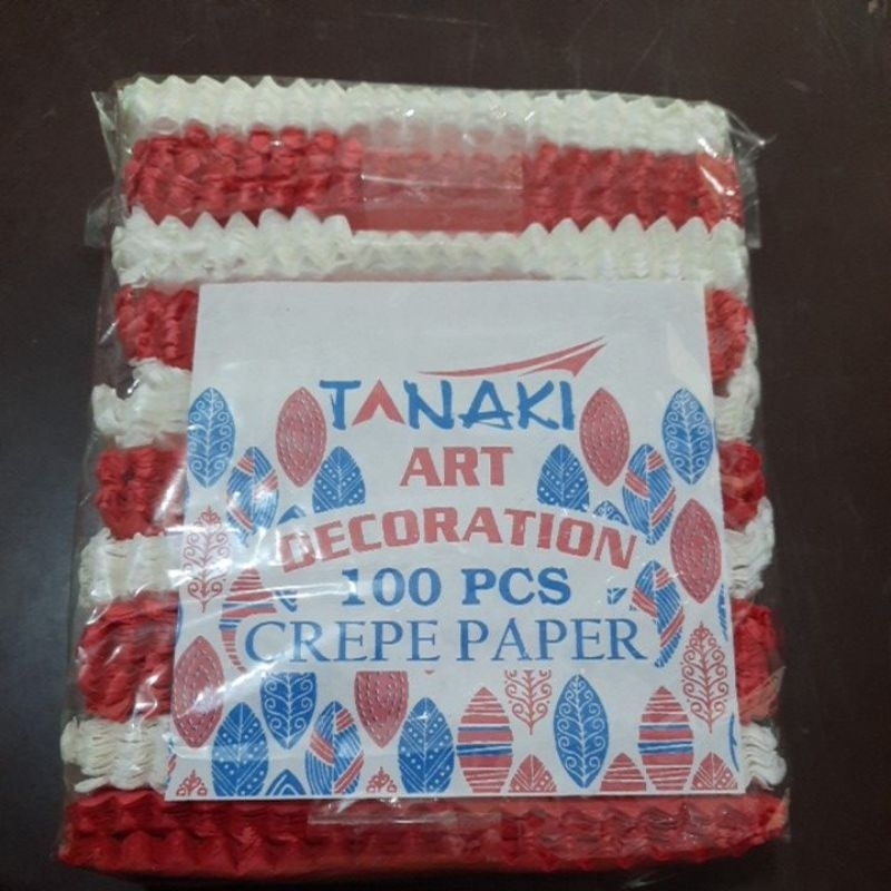 Kertas krep merah putih (1pack isi 100pcs/lembar)/kertas krep potong/kertas babat/Dekorasi hiasan Di