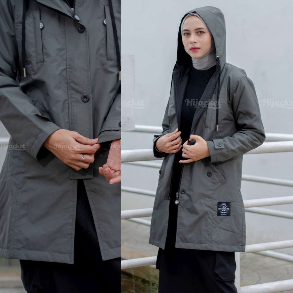 Jaket Parka Wanita Cewek Muslimah Jacket Panjang Parasut Syari Hijaber Hoodie Parasit Hodie Terbaru 
