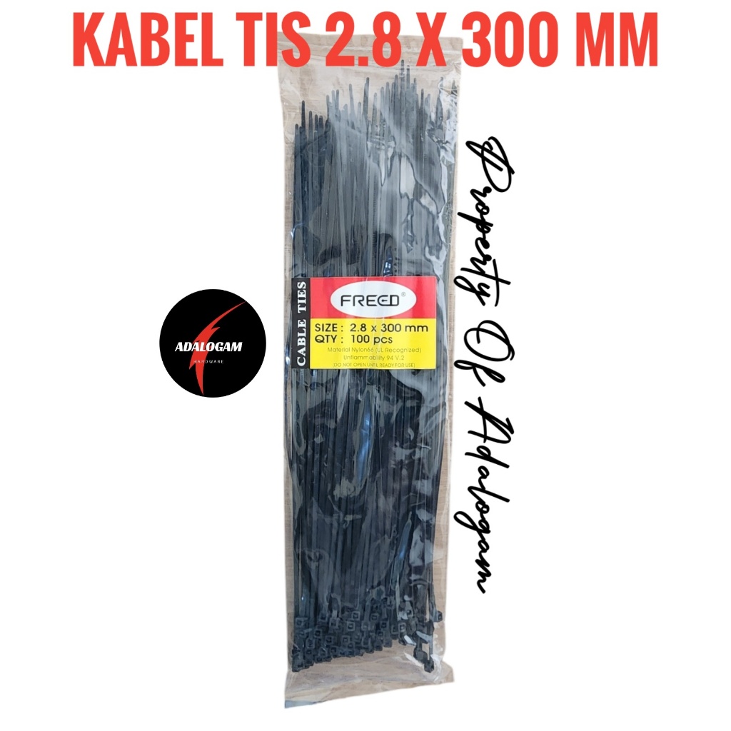 

Kabel Tis Ties Hitam 30 Cm - Tali Ripet Plastik Nylon Hitam