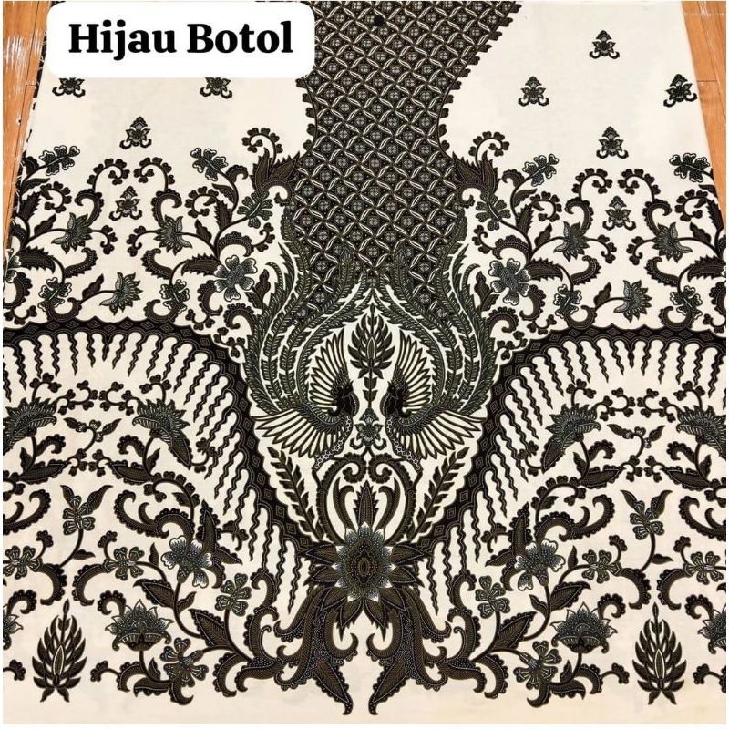 Kain Batik Solo Katun premium merak Hijau botol