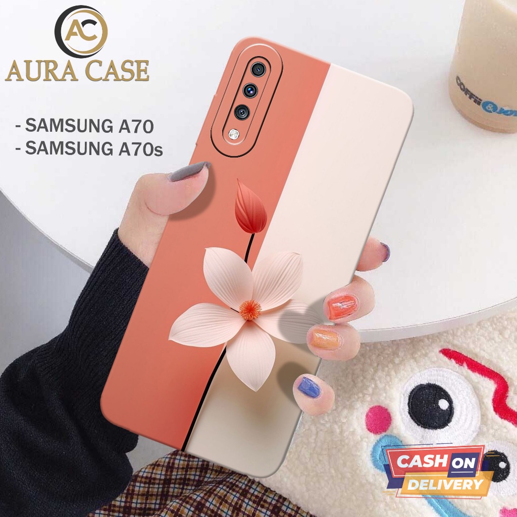 AURA CASE - Softcase SAMSUNG A70 & A70S - FLOWER Case - Case SAMSUNG A70 & A70S - Casing Hp SAMSUNG 