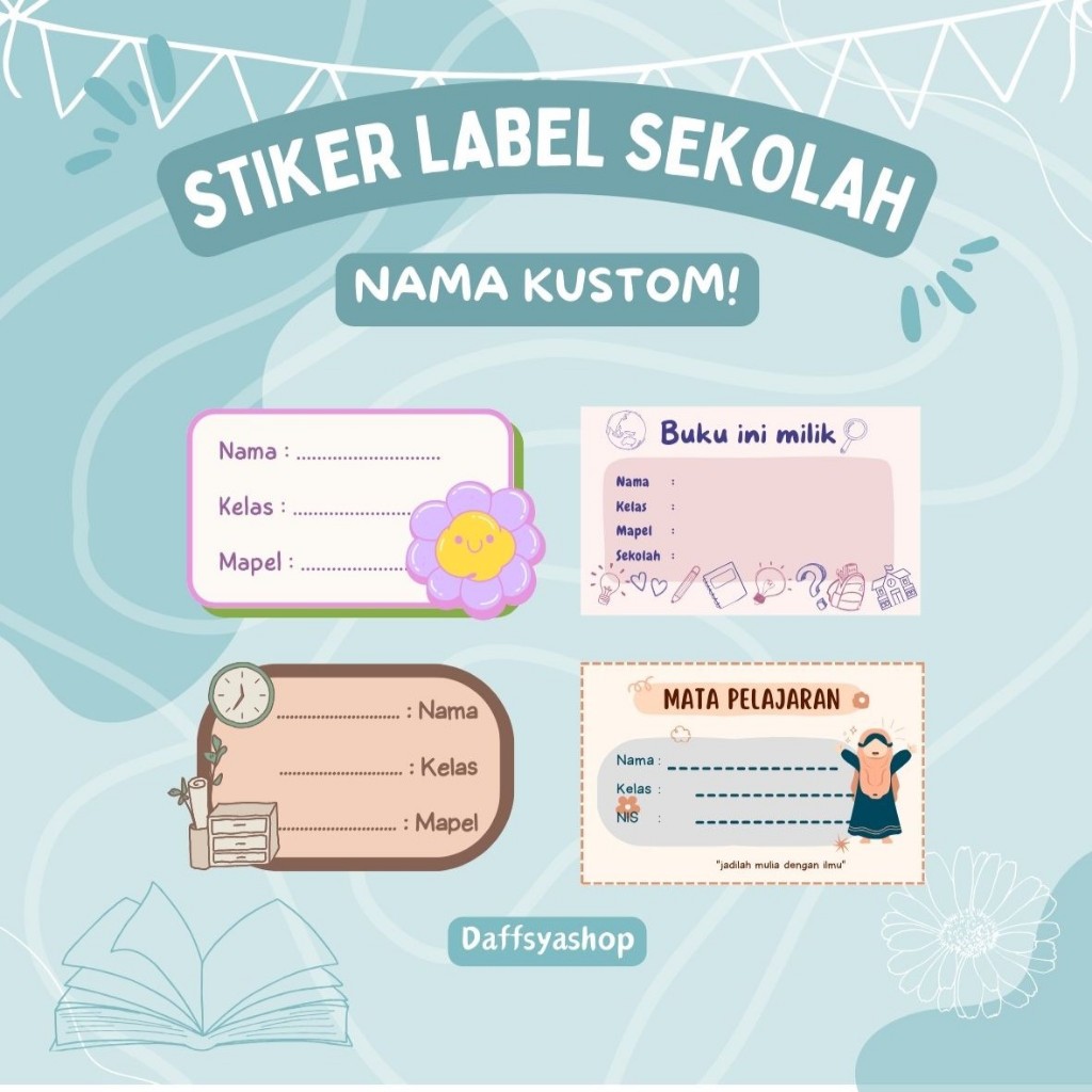 

STIKER LABEL SEKOLAH 1 PACK part 2