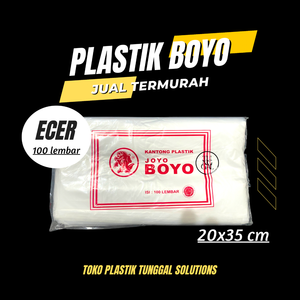 (ECER - 100 Lembar) Kantong Plastik Boyo 20x35 Plastik Joyo Boyo, plastik makanan, plastik jajan, pl