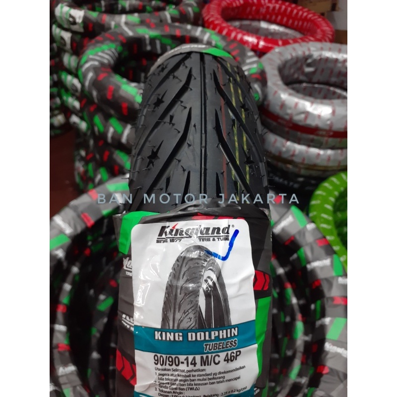Ban Matic Tubeless 90/90-14 Kingland Dolphin Ban Luar Motor Matic Ring 14 Beat Vario Mio Soul