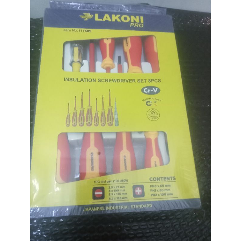 Obeng listrik/insulation screwdriver set 8pcs