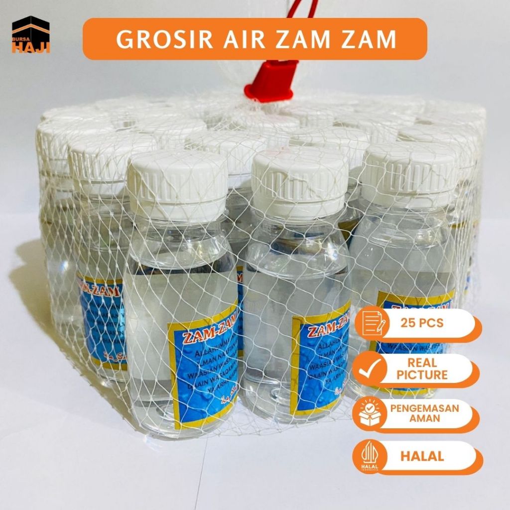 

25pcs Air Zamzam 80ml Asli Sudah Berstiker Doa Oleh-oleh Haji & Umrah / 1 Ikat AIR ZAMZAM 80ML