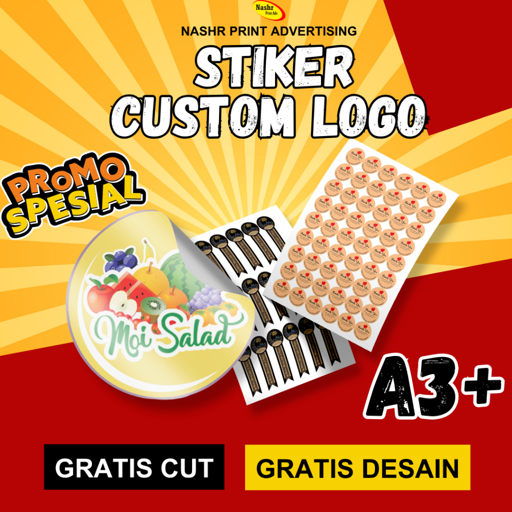 

STIKER A3 CUSTOM I STIKER A3 FREE CUTTING I STIKER VINYL A3 I STIKER LABEL I STIKER LOGO KEMASAN
