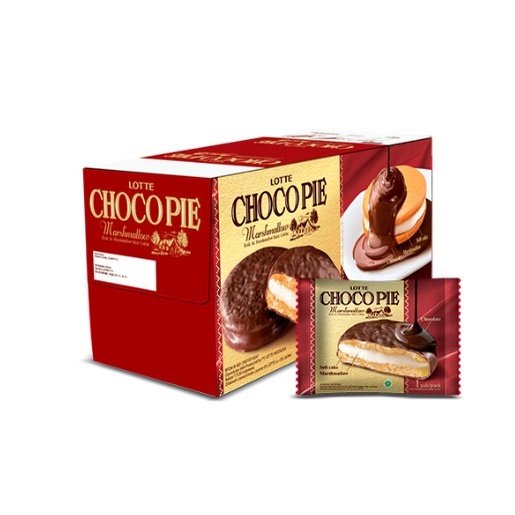 

LOTTE CHOCOPIE SNACK MARSHMALLOW CHOCO CHEESE 1 BOX ISI 12 PCS