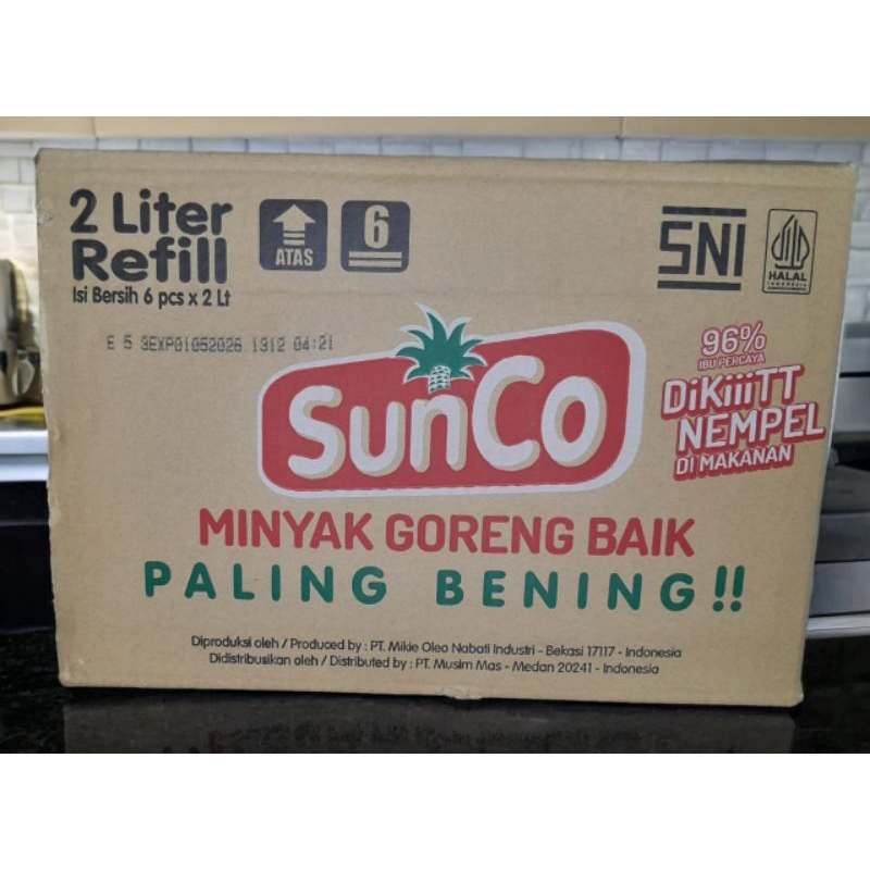 

FINDFIVEN MART - Minyak Sunco 2 Liter 1 Dus isi 6