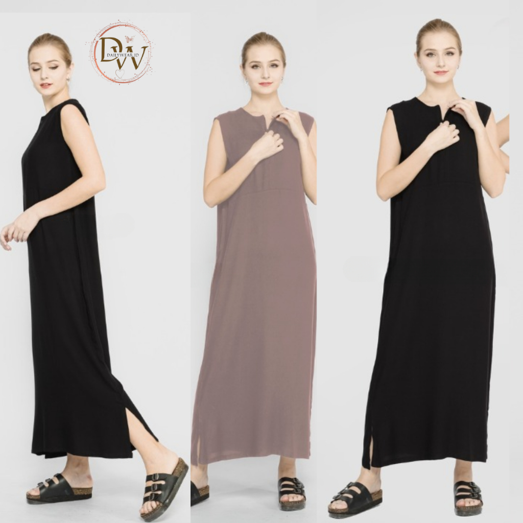 Inner Dress Span Resleting Busui Friendly Bahan Rayon Premium - Dalaman Dress Wanita