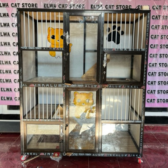 kandang kucing aluminium murah/kandang kucing tingkat/kandang kucing kekinian/kandang kucing custom