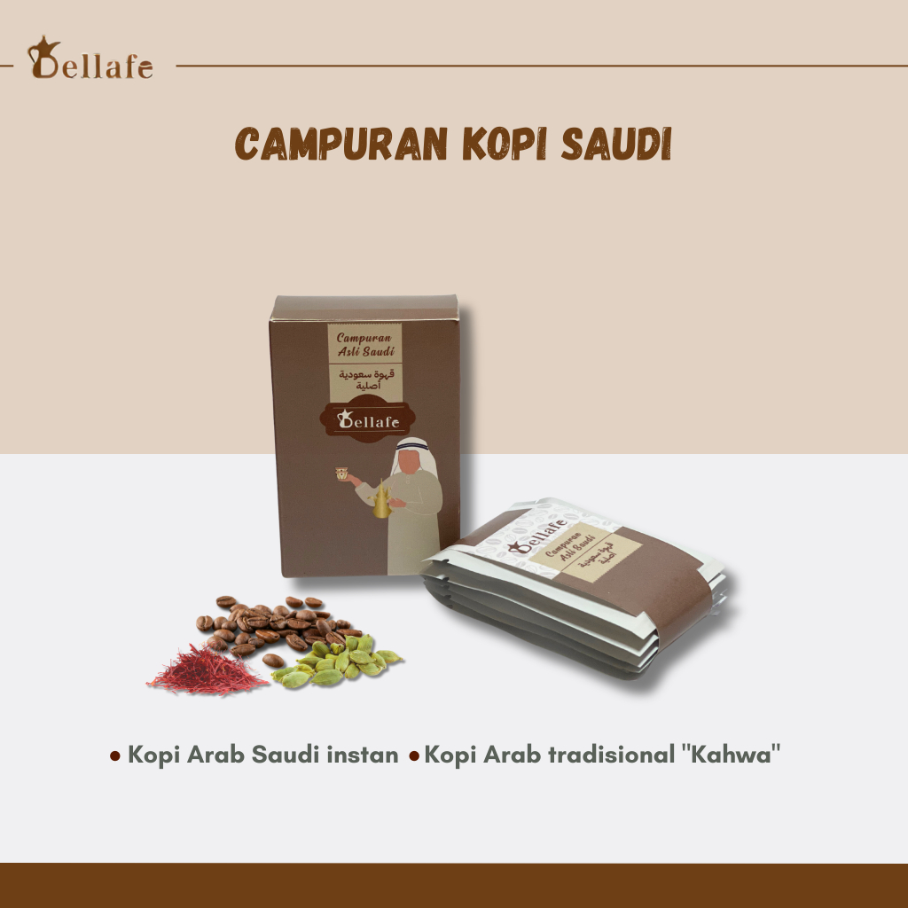 

Kopi Arab Klasik | Zaffron | Kapulaga Kopi Arab "Kahwa Saudi" 5 Sachets