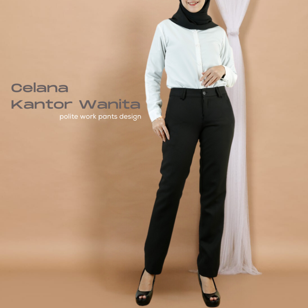 Atqia_Mart - STRAIGHT PANTS BABY CORDUROY CELANA PANJANG WANITA CELANA KANTOR  FORMAL CELANA KERJA W