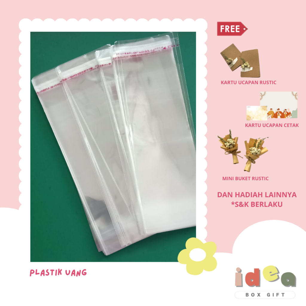 

[IDEA BOX GIFT] PLATIK UANG BUCKET UKURAN 7x15 CM isi 50 PCS