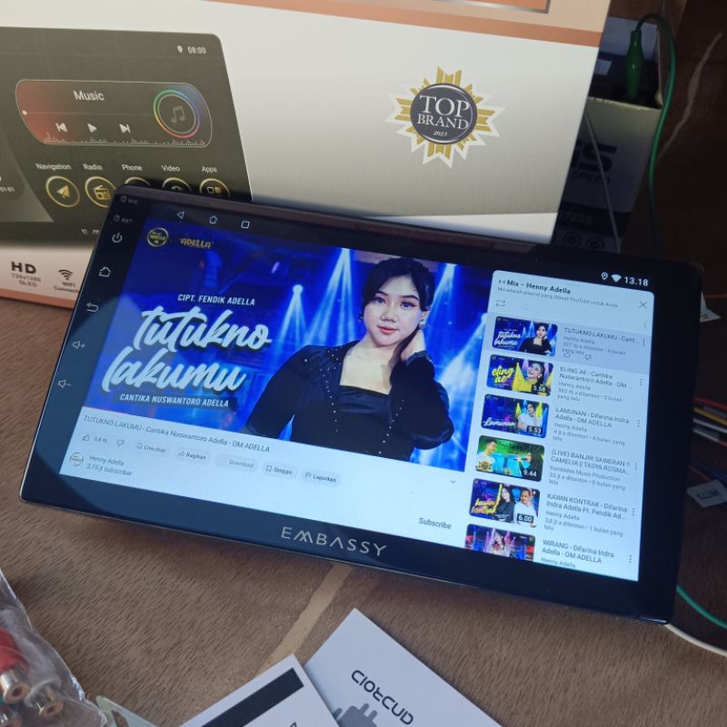 Head Unit Android 12.0 Mobil Embassy Ultimate 9 Inch Ram 2/32 Doble din Tape Mobil Build In GPS Laya