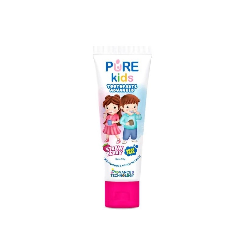 PURE KIDS TOOTHPASTE ADVANCED 50gr WITH FLUORIDE & XYLITOL NO CAVITY