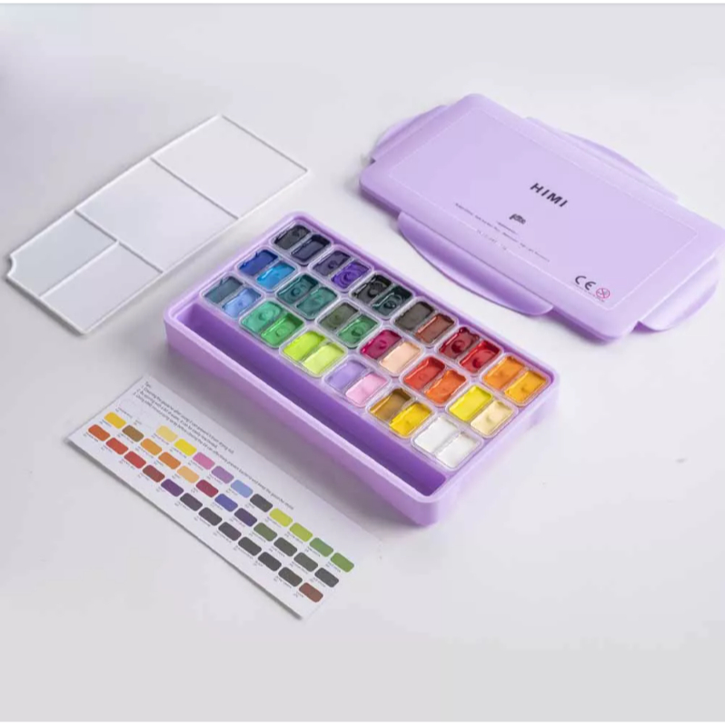 

MIYA HIMI Gouache Paint Set 12 G Isi 36 Warna - Cat Gouache Set 12 gr x 36 Colors Anak Mewarnai