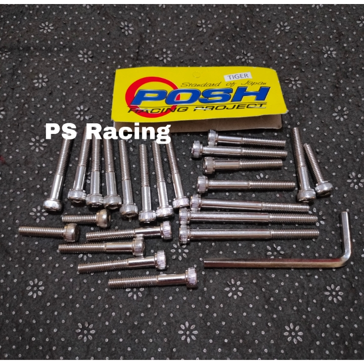 Baut Blok Mesin Tiger Megapro GL Pro Chrome Satu Set