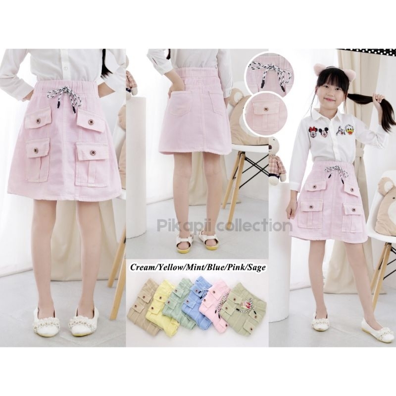 pikapii rok pendek Jeans unyu anak 2-9tahun