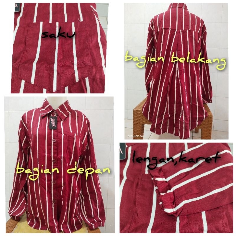 KEMEJA WANITA, HEM BERKERAH SALUR RAYON PREMIUM