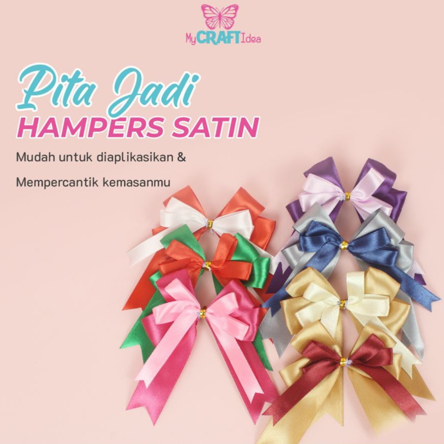 

Pita Jadi Satin Hampers Parcel | Pita Kado Souvenir | Pita Hias Souvenir Siap pakai Aksesoris Pita