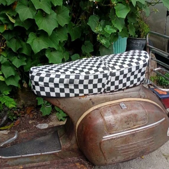 Cover jok single seat vespa super sprint vbb motif catur