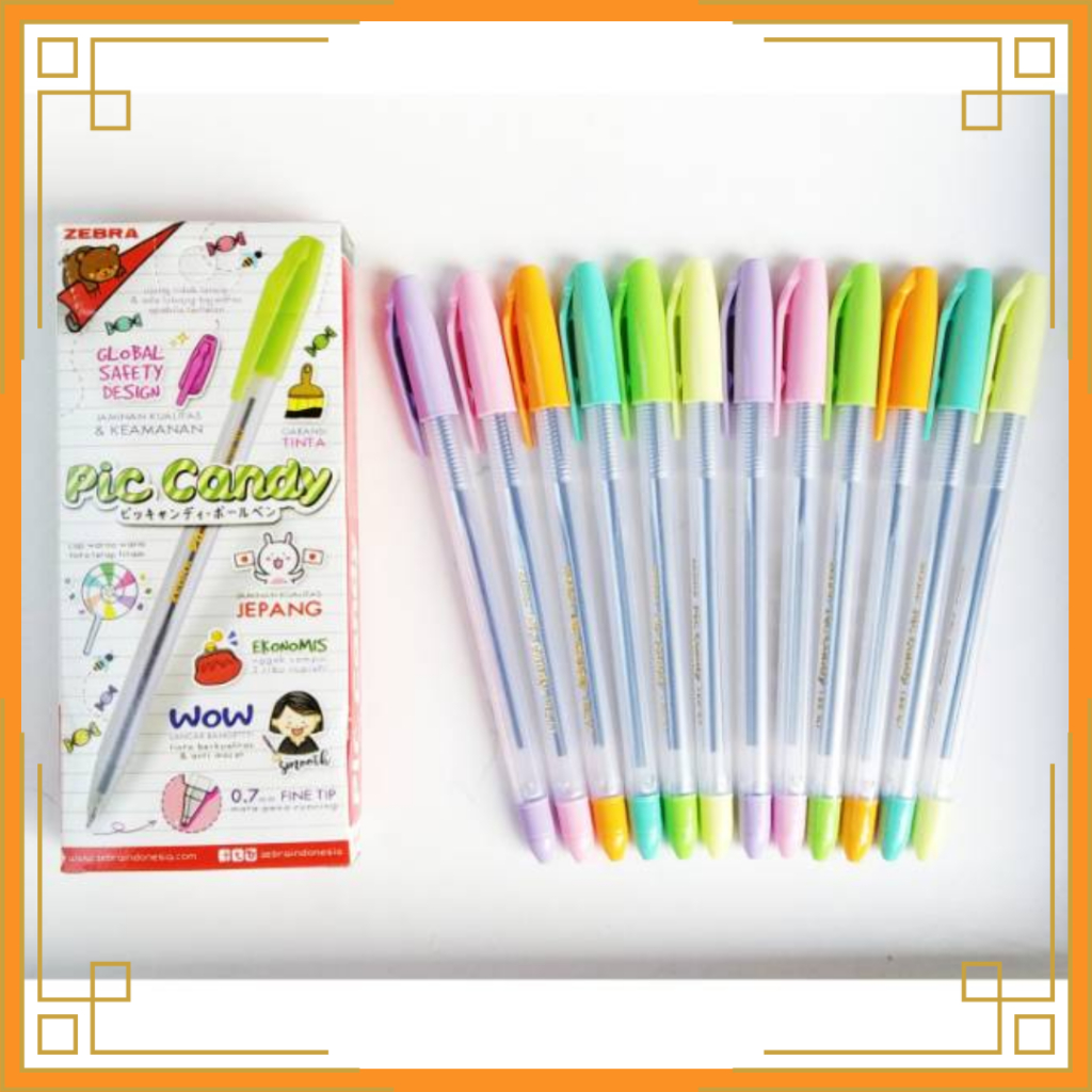 

ZEBRA Pena semi gel 0.7 hitam piccandy (12 pcs)