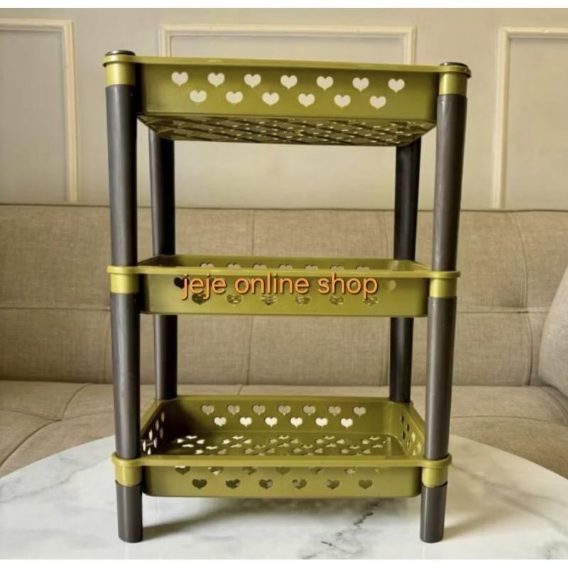 RAK BUMBU/ RAK DAPUR PLASTIK 3 SUSUN GOLD SERBAGUNA LOVINA