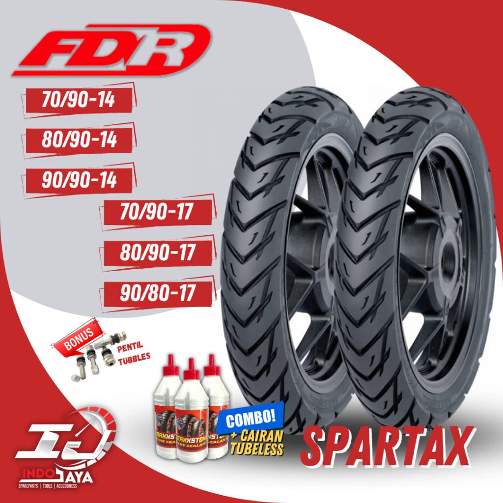 BAN FDR TUBELESS SPARTAX 14 / RING 17 (70/90-14 80/90-14 - 90/90-14 - 70/90-17 - 80/90-17 - 90/80-17