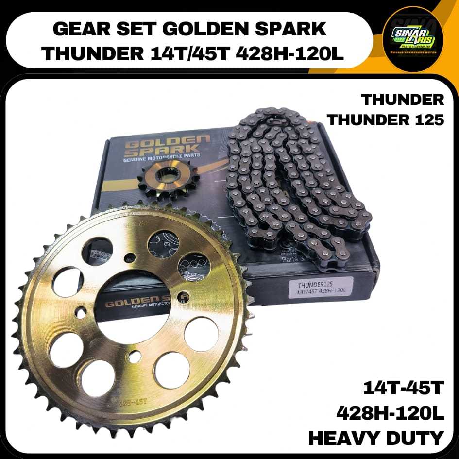 GEAR SET SUZUKI THUNDER 125 GOLD MODEL SSS - SINAR LARIS